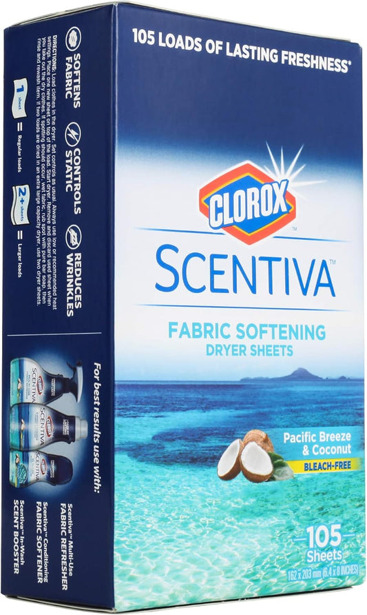 Clorox-Scentiva-Fabric-Softener-Dryer-Sheets,-Pacific-Breeze-&-Coconut-Scent---1059