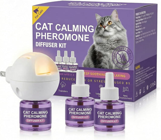Cat-Calming-Diffuser-Kit,-1-Diffuser-+-3-Refills-Pack,Discourage-Scratching,-Excessive-Meowing-437