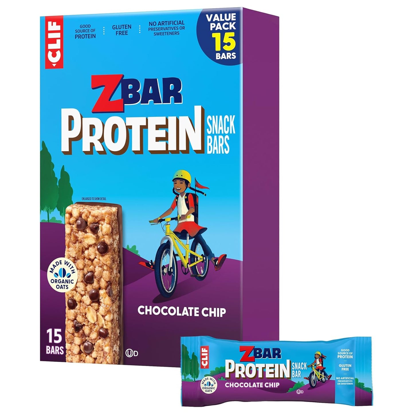 Zbar-Protein-Chocolate-Chip-Snack-Bars,-Gluten-Free-Protein-Bars,-15ct--|-5g-Protein,-Free,-2447