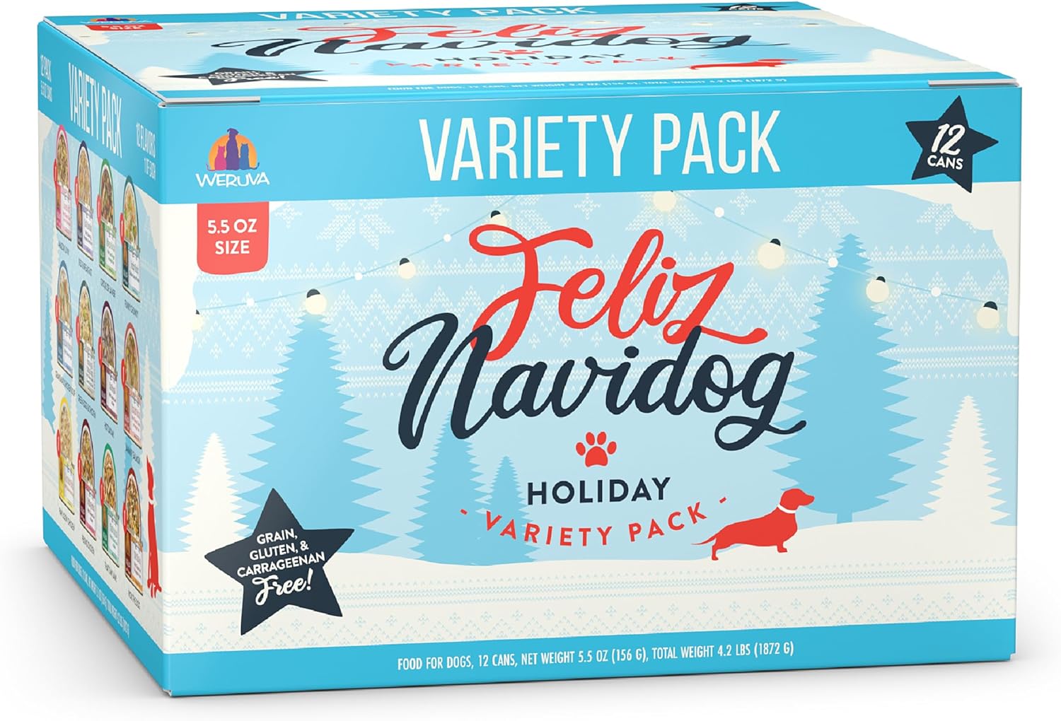 Weruva-Classic-Dog-Food,-Feliz-Navidog-Variety-Pack,-5.5oz-Can-(Pack-of-12)-1143