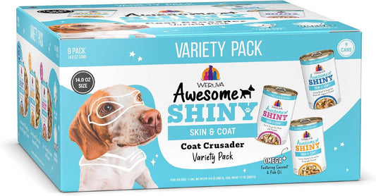 Weruva-Awesome-Shiny-Wet-Dog-Food,-Coat-Crusader-Variety-Pack,-14oz-Can-(Pack-1233