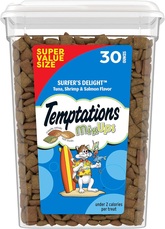 Temptations-Cat-Treats-MixUps-Surfer's-Delight,-Tuna,-Shrimp,-Salmon-Flavor,-Crunchy-and-Soft-Cat-644