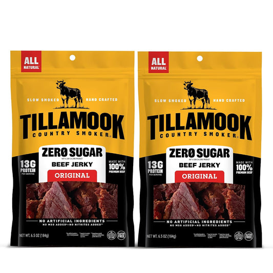 Tillamook-Country-Smoker-Zero-Sugar-Original-Beef-Jerky-Sticks,-6.5-Oz,--Pack-of-2,-Protein,-2159