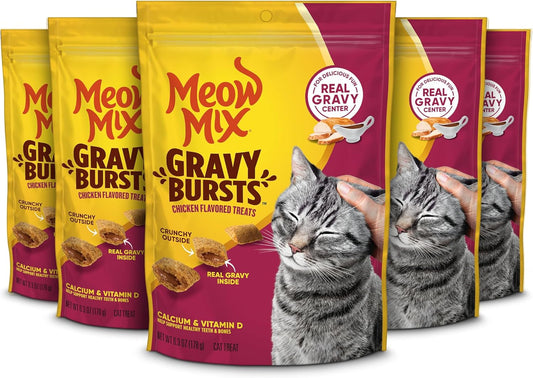 Meow-Mix-Gravy-Bursts-Chicken-Flavored-Cat-Treats,-6.3-Oz.-Bags-(Pack-of-5)-283
