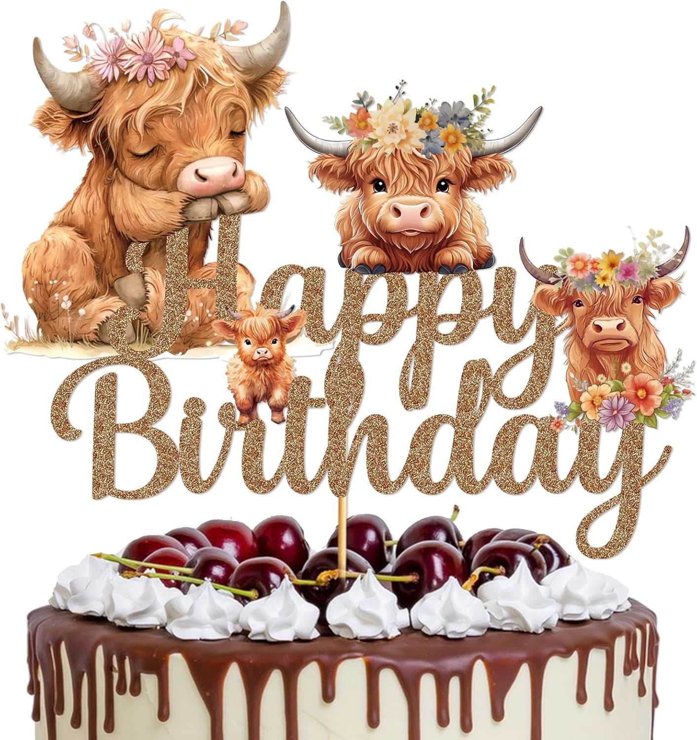 Highland-Cow-Cake-Topper-Highland-Cow-Birthday-Decorations-Cow-Cake-Topper-Western-Cow-Decorations-230