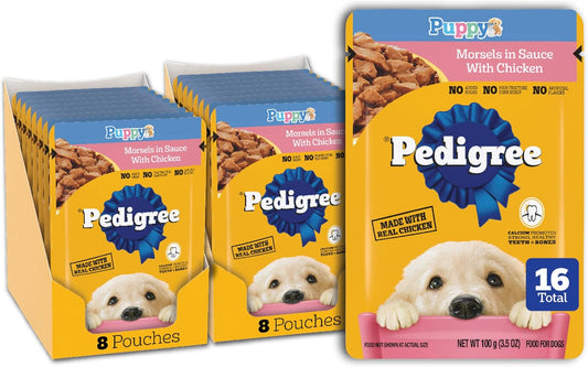 Pedigree-Puppy-Food-Morsels-in-Sauce,-Wet-Dog-Food-Pouches,-Chicken-Flavor,-3.5-2388