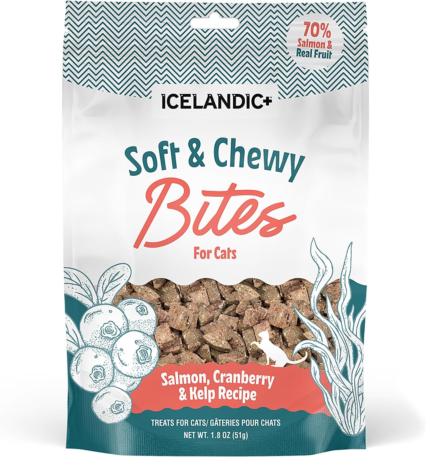 Icelandic+-Soft-&-Chewy-Bites---Salmon,-Cranberry-&-Kelp---1.8oz-Cat-Treats,-90