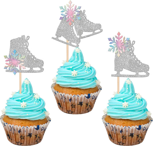 24-PCS-Ice-Skating-Cupcake-Toppers-Glitter-133