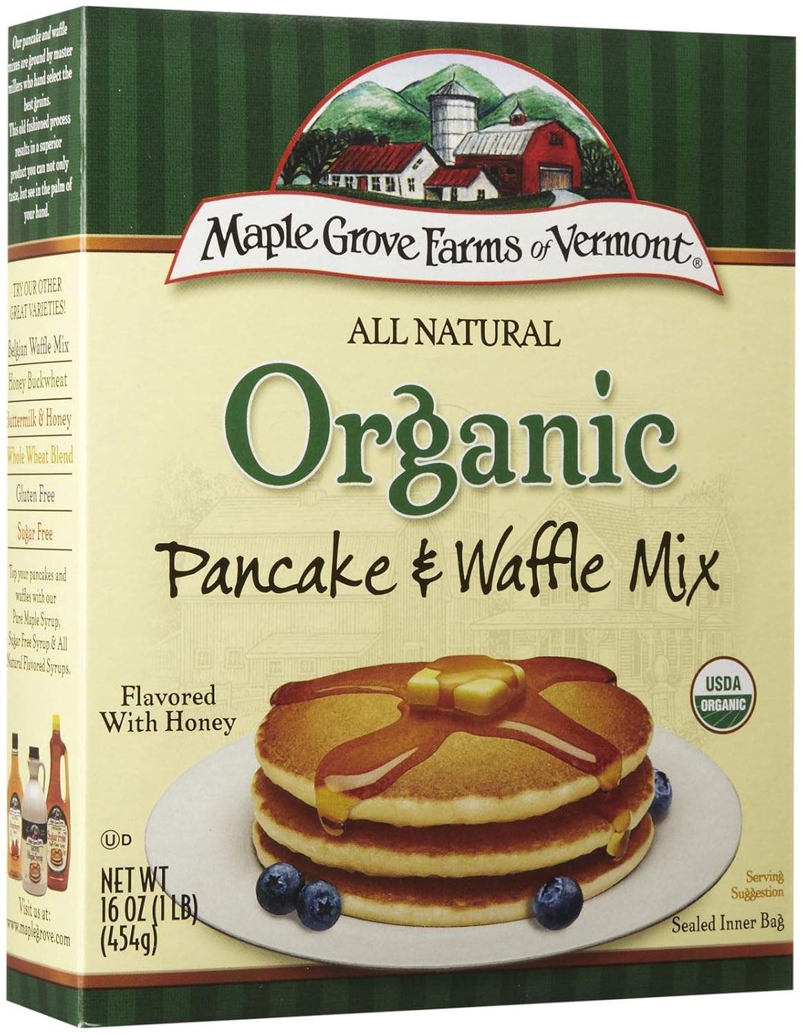 Maple-Grove-Farms-Organic-Pancake-&-Waffle-Mix-with-Honey,-495