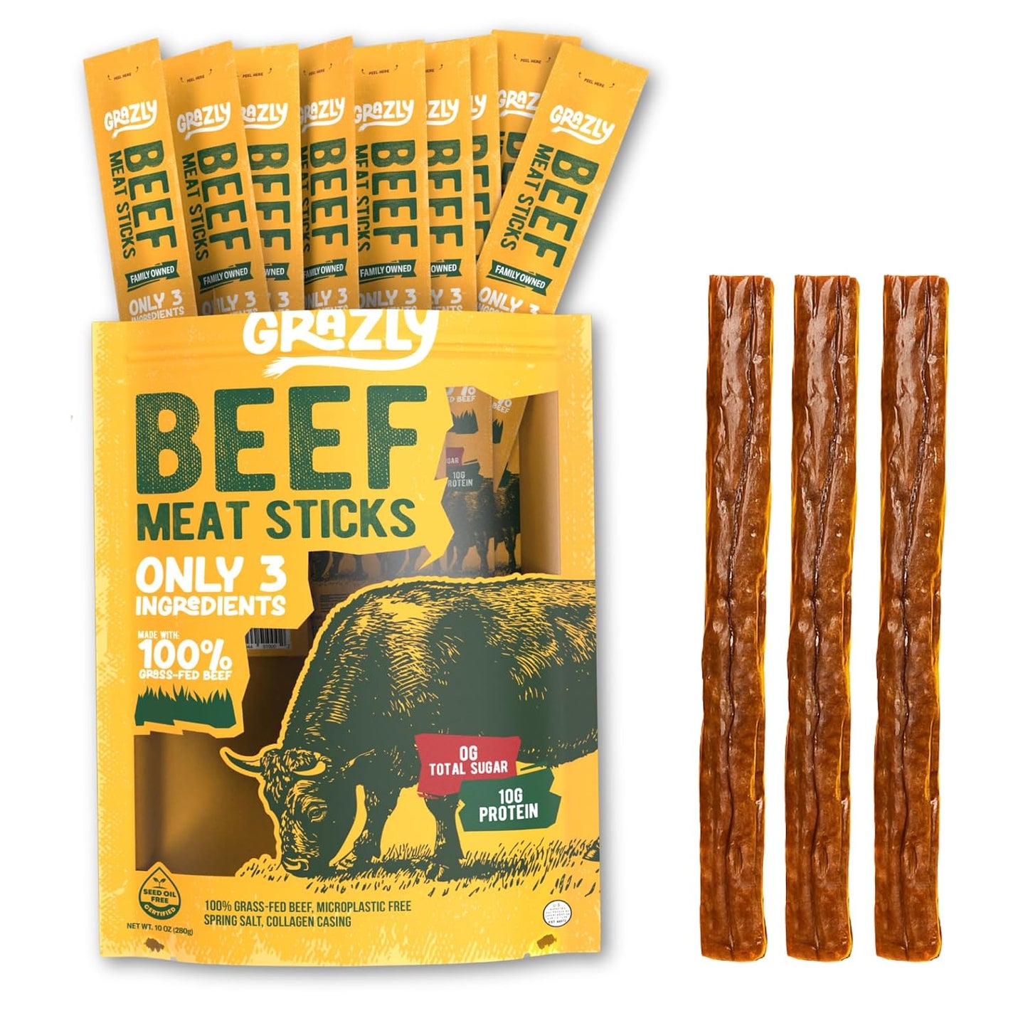 Grazly-Grass-Fed-Beef-Sticks---1-oz,-10-Pack-|-Made--with-only-beef,-salt-644