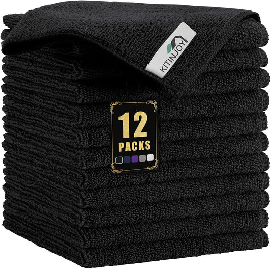 Kitinjoy-12-Pack-Microfiber-Cleaning-Cloth(12-x-12-Inches,-Black),-2817