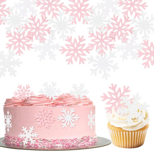 60-PCS-Edible-Frozen-Cupcake-Toppers-Wafer-Paper-Pink-White-Snowflake-Birthday-Edible-Cupcake-506
