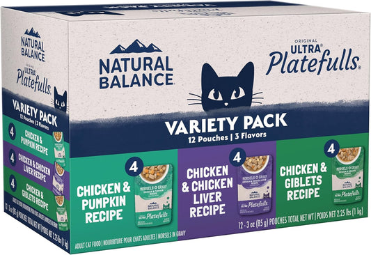 Natural-Balance-Platefulls-Variety-Pack---Chicken-Morsels-in-Gravy-Wet-Cat-Food,-944