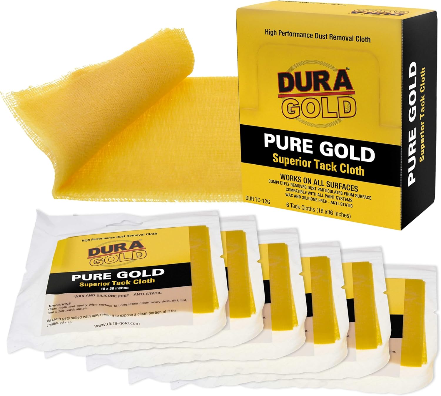 Dura-Gold---Pure-Gold-Superior-Tack-Cloth-(Pack-of-6),-3396