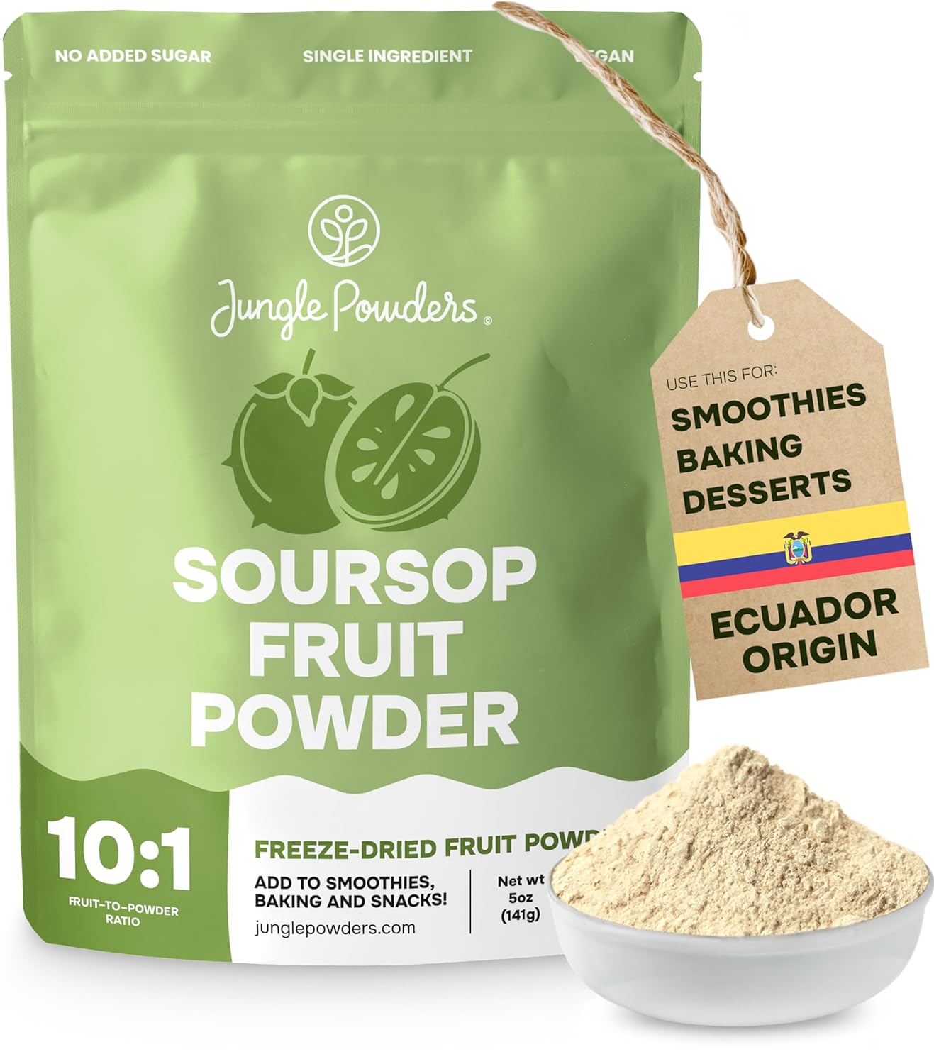 Jungle-Powders-Soursop-Powder-5-Ounce-Bag---Antioxidant-Rich-Smoothies-Freeze-Soursop-Extract-150