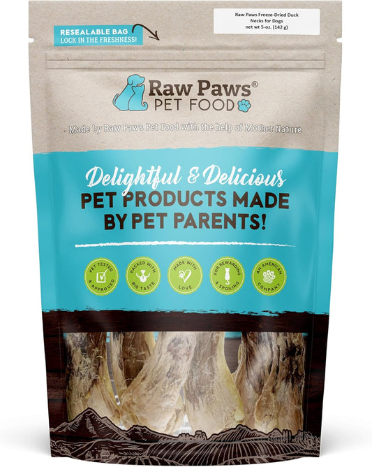 Raw-Paws-Freeze-Dried-Duck-Necks-for-Dogs,-5-oz---Made-USA-1613