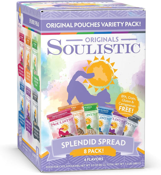 Soulistic-Originals-Wet-Cat-Food,-Splendid-Spread-Variety-Pack,-3oz-Pouch,-Pack-of-452