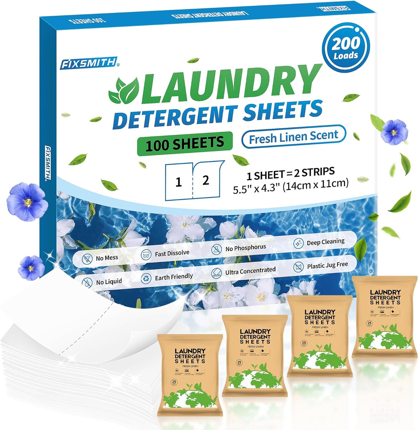 FIXSMITH-Laundry-Detergent-Sheets---200-Loads-(100-Sheets)-Fresh-Linen-Scent-1158