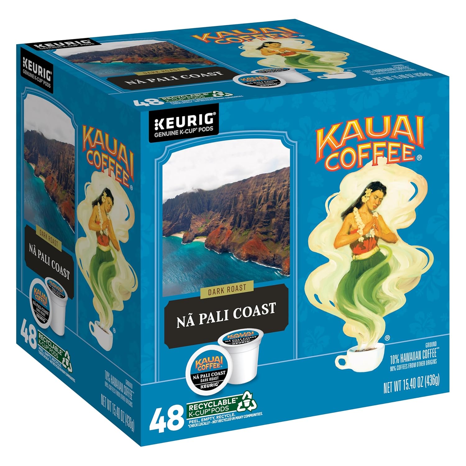 Kauai-Coffee-Cápsulas-K-Cup-para-cafeteras-Keurig-–-Café-arábica,-0.1-–3100