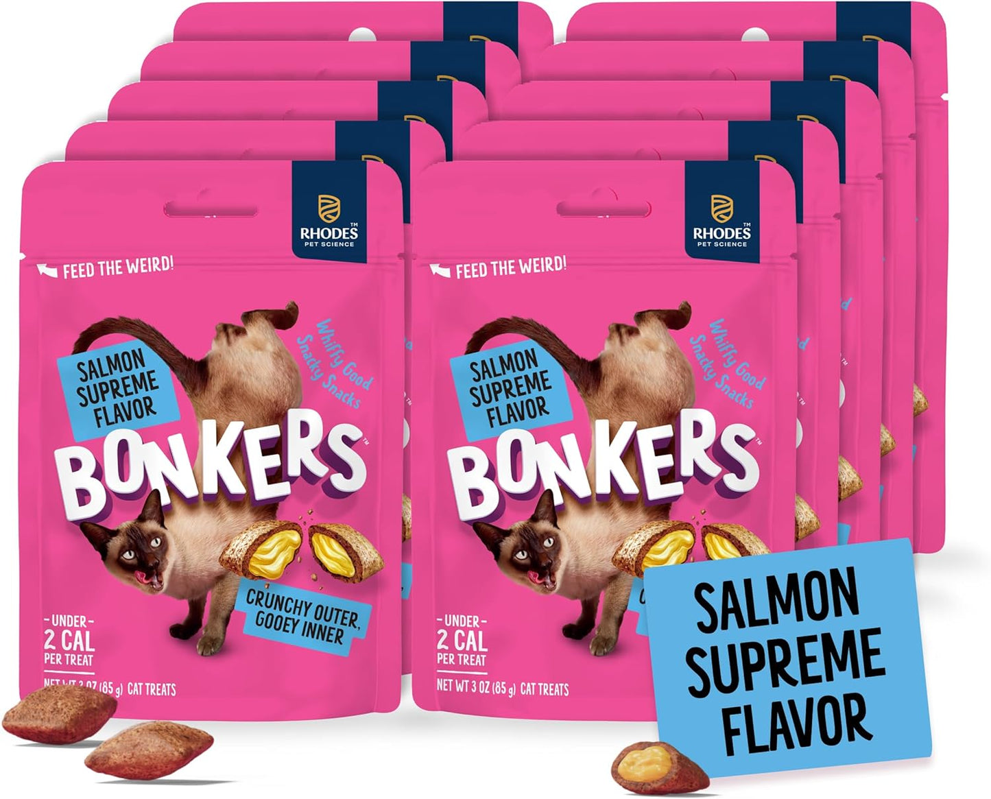 Bonkers-Bites-Salmon-Supreme-Flavor-Crunchy-&-Soft-Treats-for-Cats,-3oz-Bag-(Pack-304