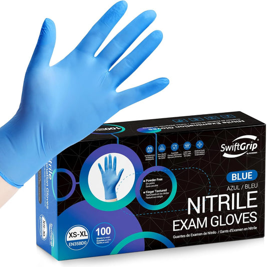 SwiftGrip-Disposable-Nitrile-Exam-Gloves,-Blue,-Nitrile-Gloves-Disposable-Latex-Free,-Medical-Gloves,-Cleaning-Gloves,-1351