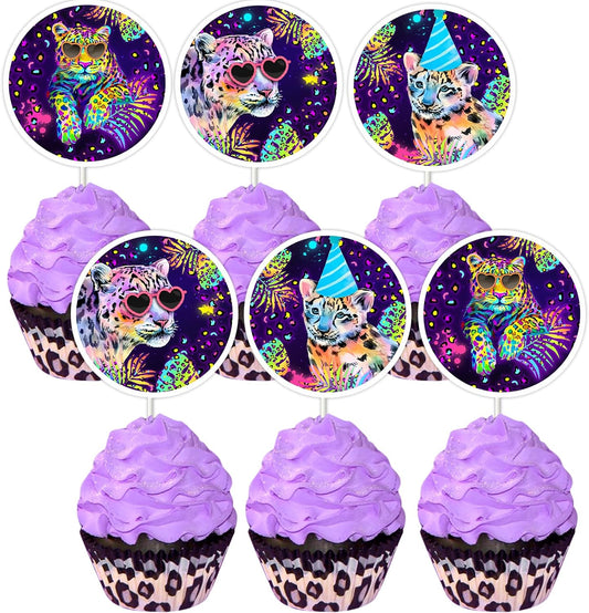 Cheereveal-36-Pieces-Rainbow-Cheetah-Cupcake-Toppers-1040