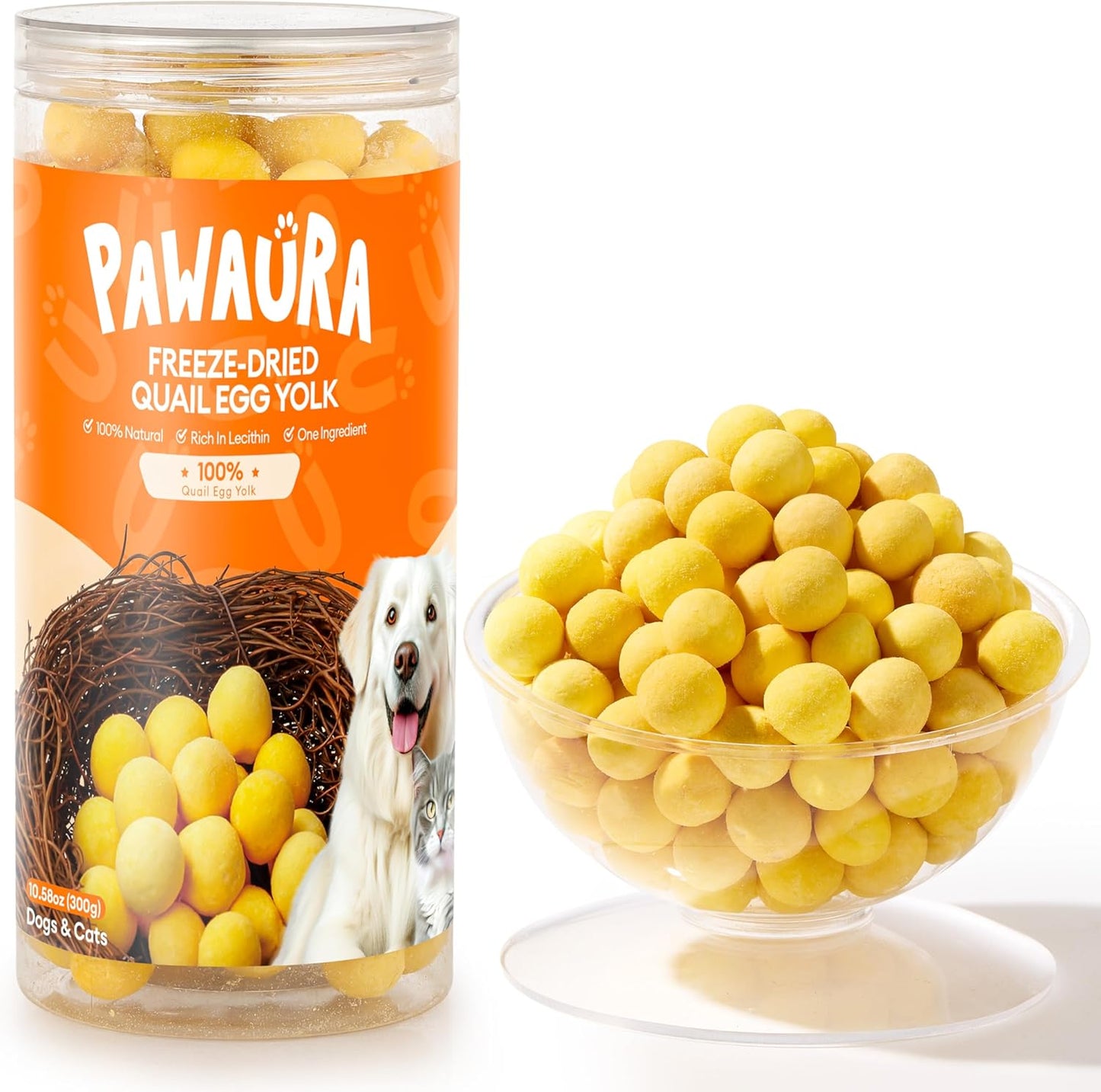 10.6oz-Freeze-Dried-Quail-Egg-Yolk-Cats-&-Dogs,-Treats,-Single-Freeze-Dried-1195