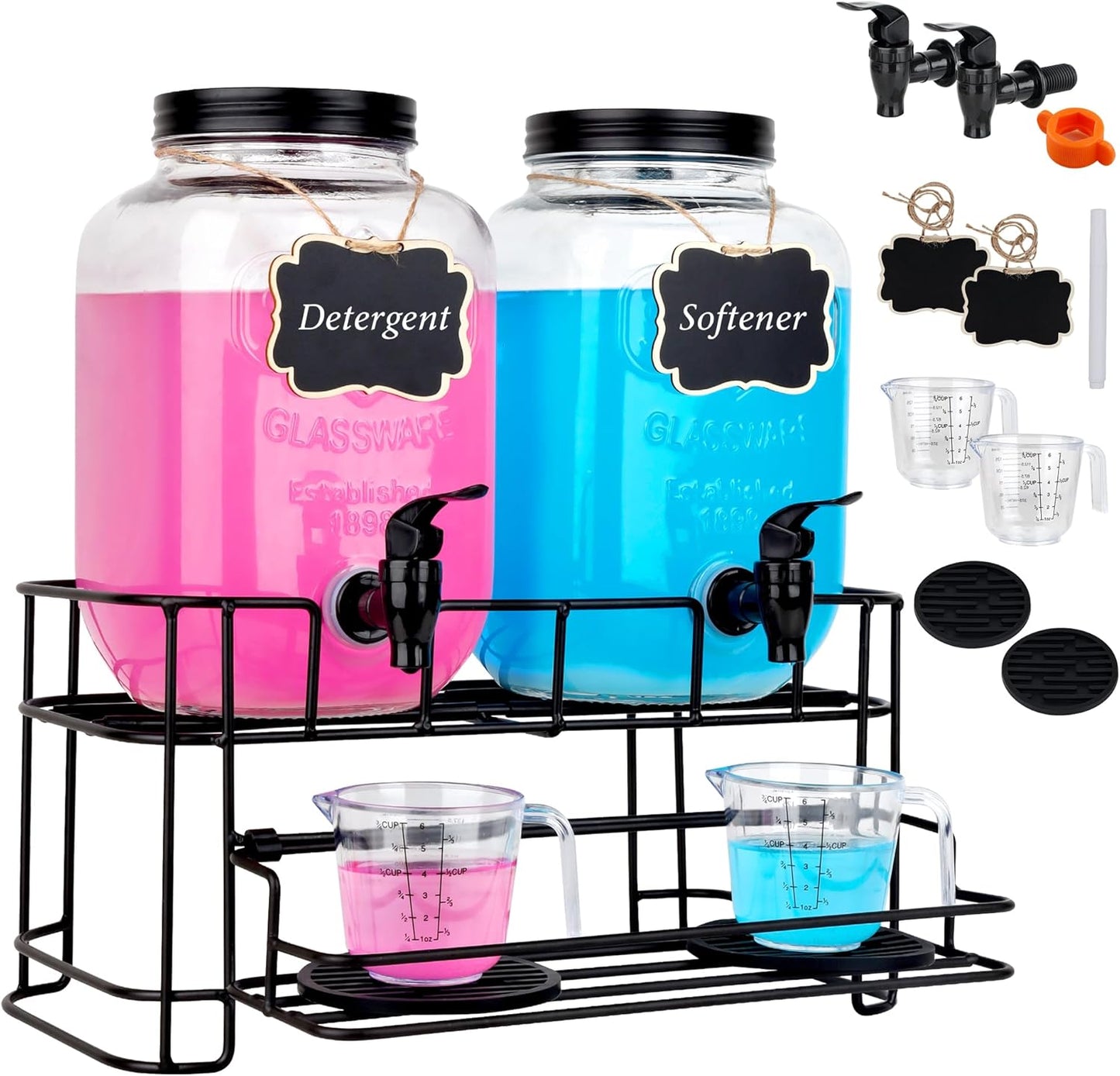 2-Set-1-Gallon-Laundry-Detergent-Dispenser-with-Stand,-Laundry-1037