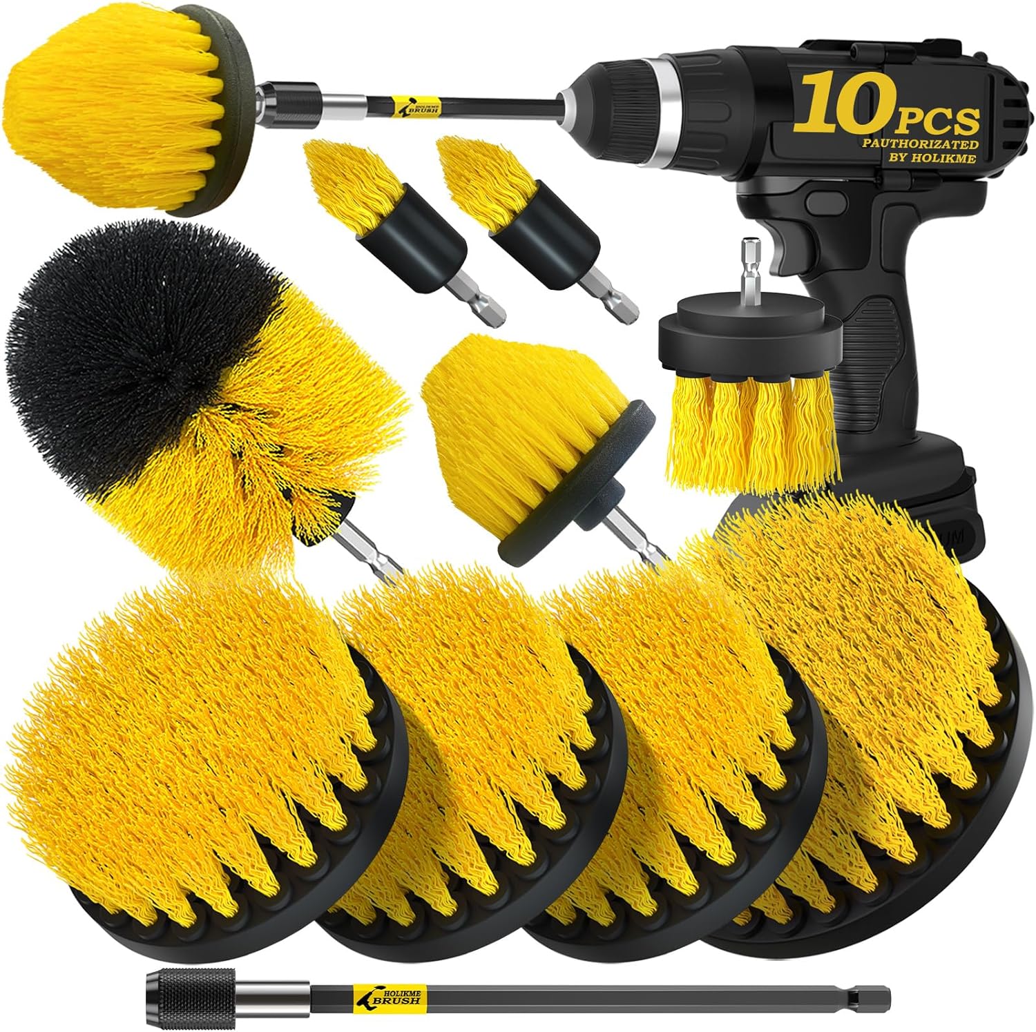 Holikme-10Pieces-Drill-Brush-Attachments-Set,-Power-Scrubber-Brush-with-4355