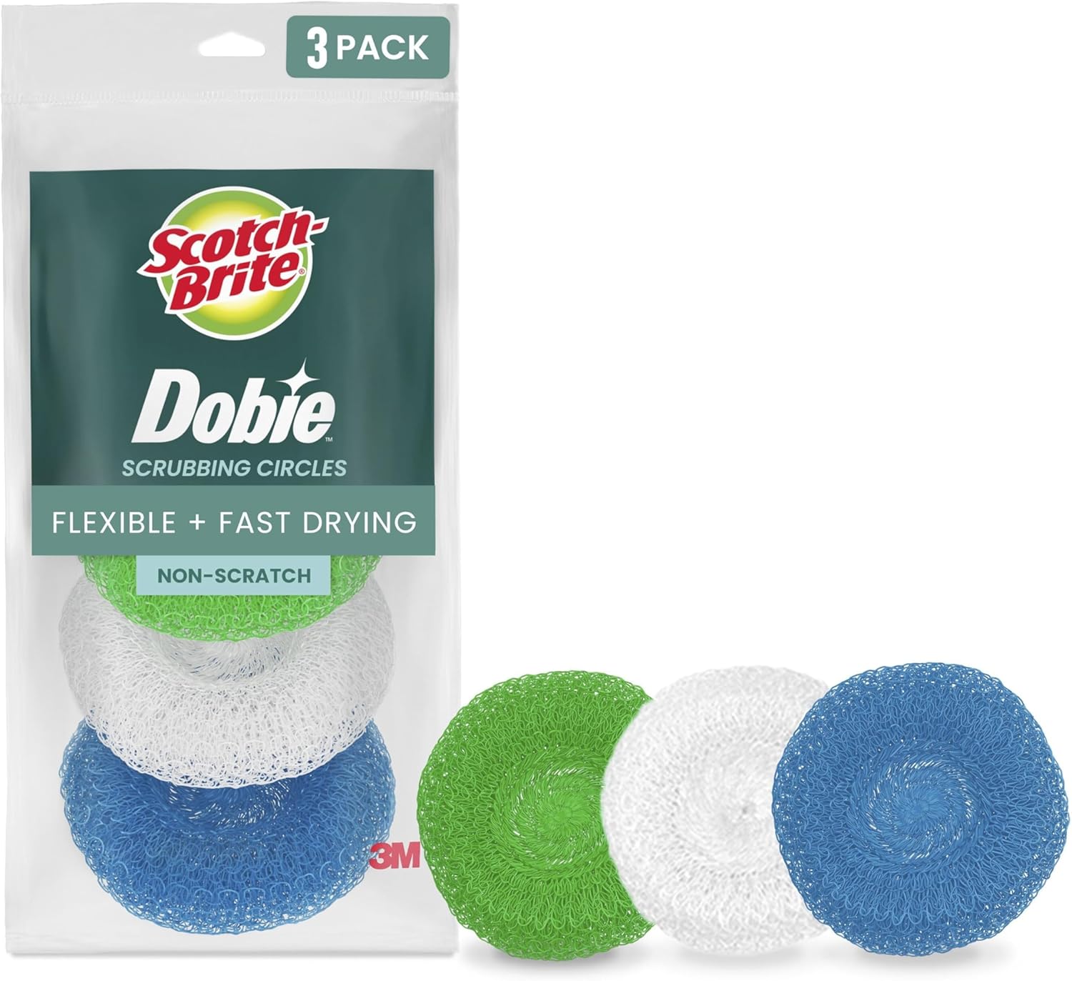 Scotch-Brite-Non-Scratch-Plastic-Scrubbing-Pads,-Cleans-Dishes-Without-Scratching,-3-Scrubbing-Pads-------1233