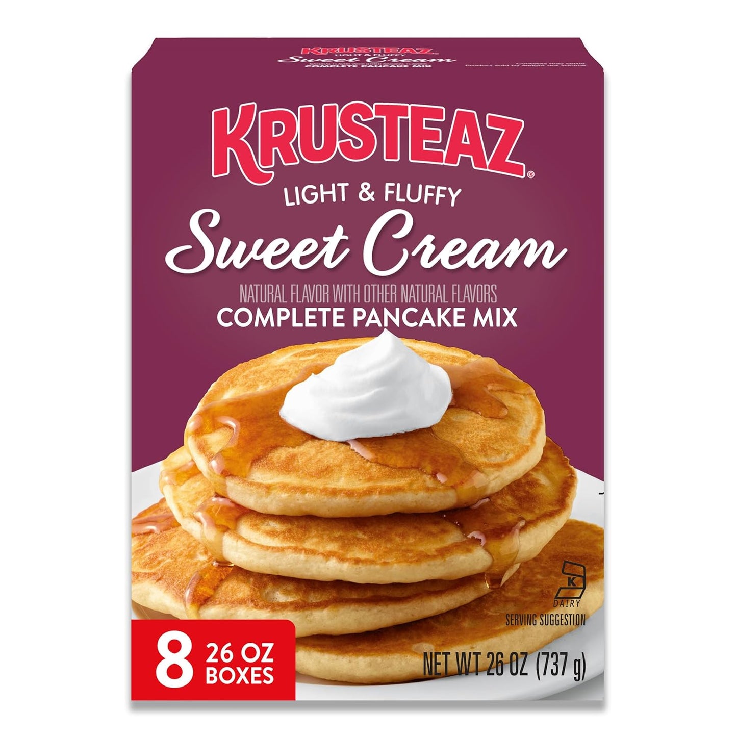 Krusteaz-Sweet-Cream-Pancake-and-Waffle-Mix,-Light-&-Fluffy,-26-oz-(Pack-8)-1836