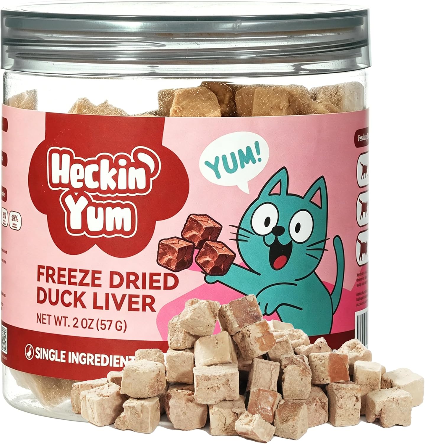 Freeze-Dried-Duck-Liver-Cat-Treats-Single-Ingredient-Food-Topper-2-oz-|-1419