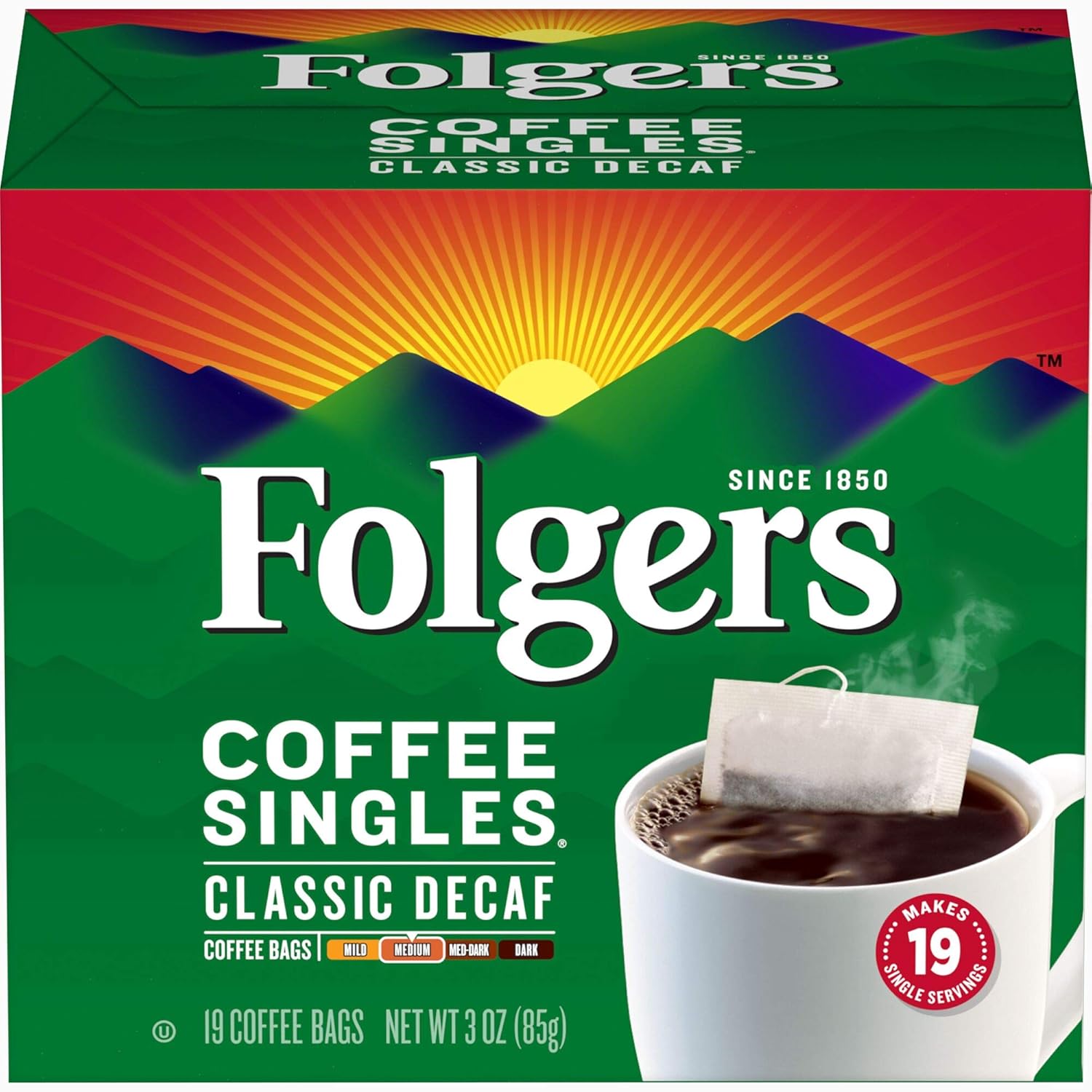 Folgers-Coffee-Singles---Café-clásico-descafeinado-tostado-medio,-19-bolsas-café2743