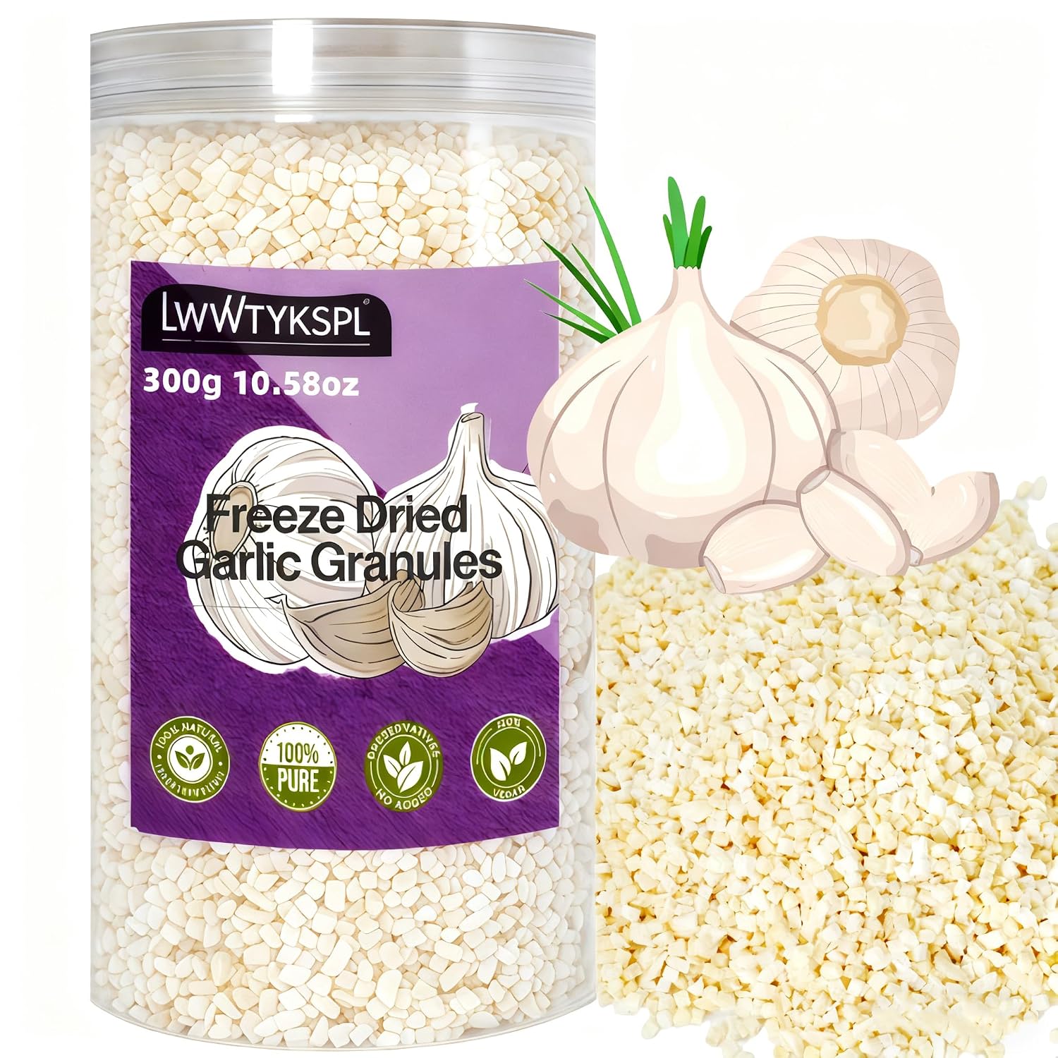 Freeze-Dried-Garlic-Granules,-10.58Oz,-Granulated-Garlic,-1-Natural,-Perfect-Granulated-for-377
