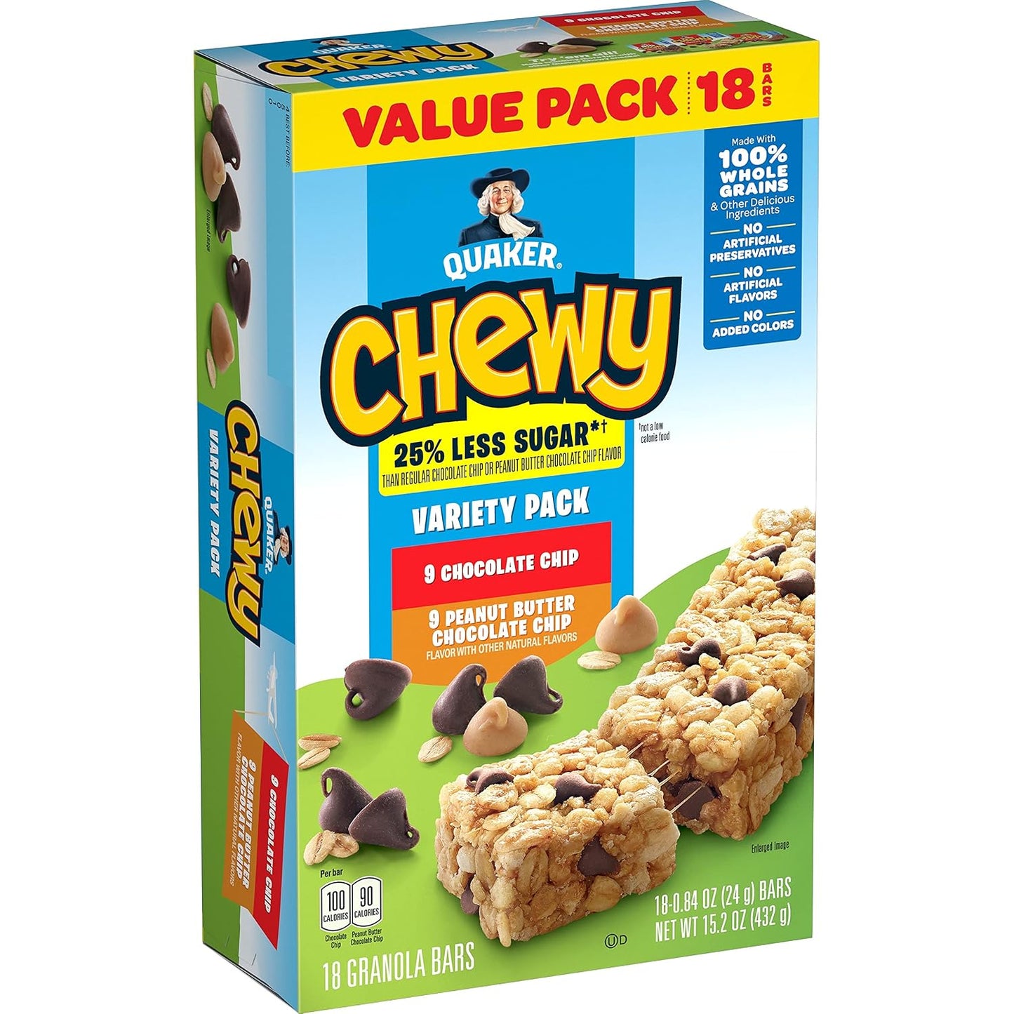 Quaker-Chewy-Granola-Bars,-0.25-Less-Sugar,-2-Flavor-Variety-Pack,--(18-Pack)---1259