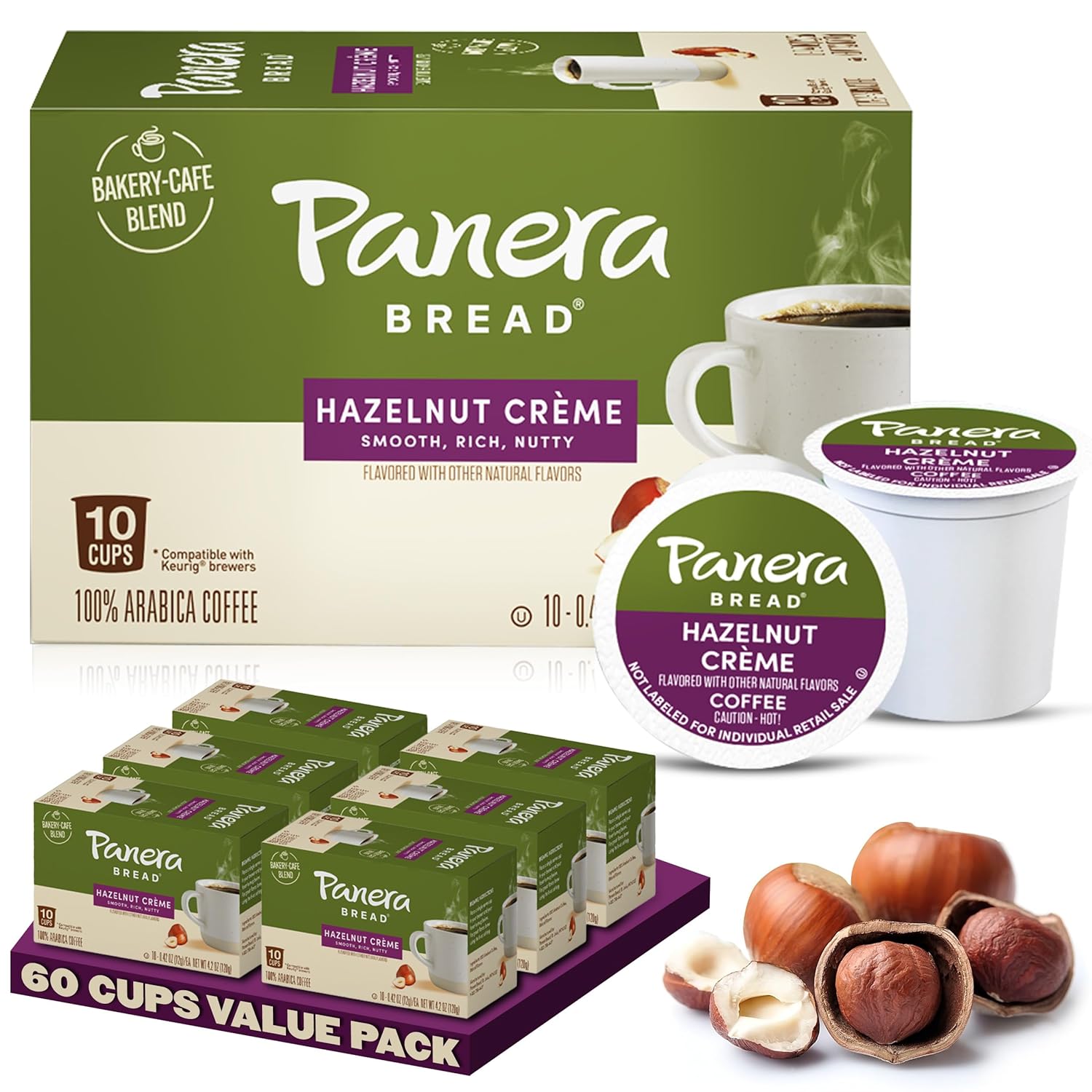 Panera-Bread-Avellana-Crème-Café-tostado-ligero,-porción-individual,-60-cápsulas-paquetes1136
