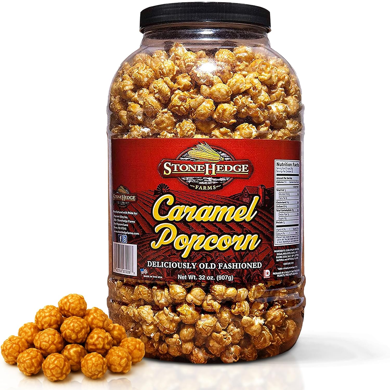 Stonehedge-Farms-Caramel-Flavored-Popcorn-|-32-oz-Large-Tub-|--Perfect-for-Holidays-Christmas-596
