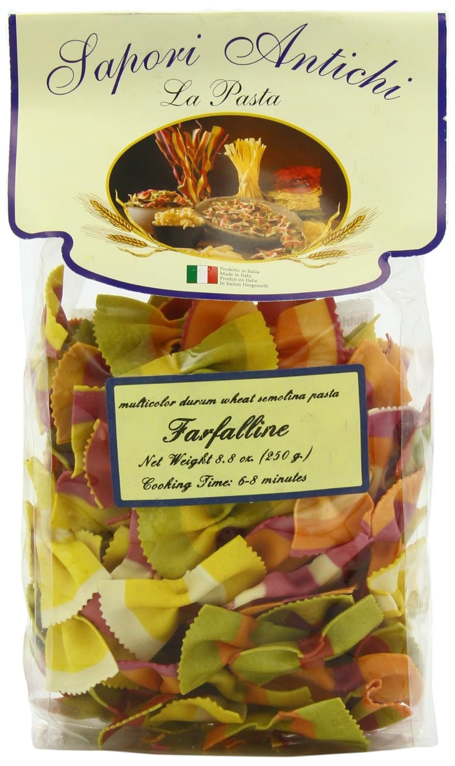 Sapori-Antichi-Pasta,-Multicolor-Farfaline-Bowtie,-8-Ounce---654