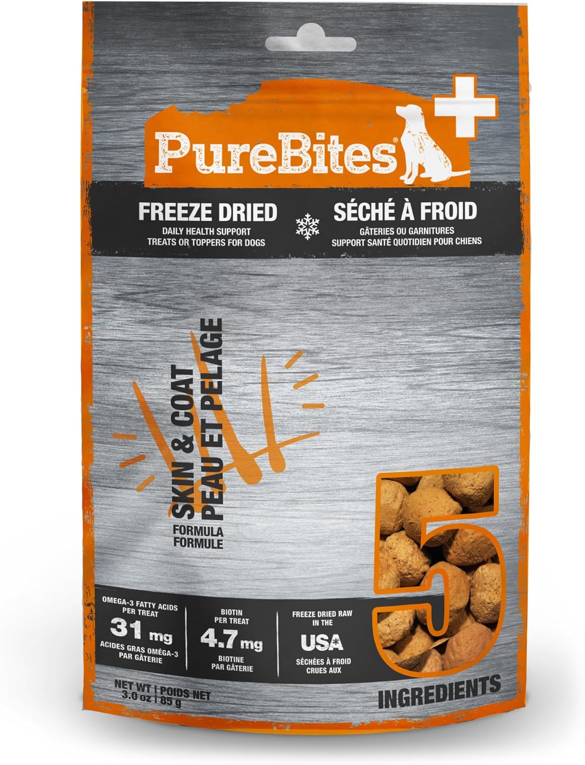 PureBites+-Skin-&-Coat-Freeze-Dried-Dog-Treats,-5-Ingredients,-Made-USA,-321