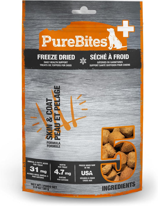PureBites+-Skin-&-Coat-Freeze-Dried-Dog-Treats,-5-Ingredients,-Made-USA,-321