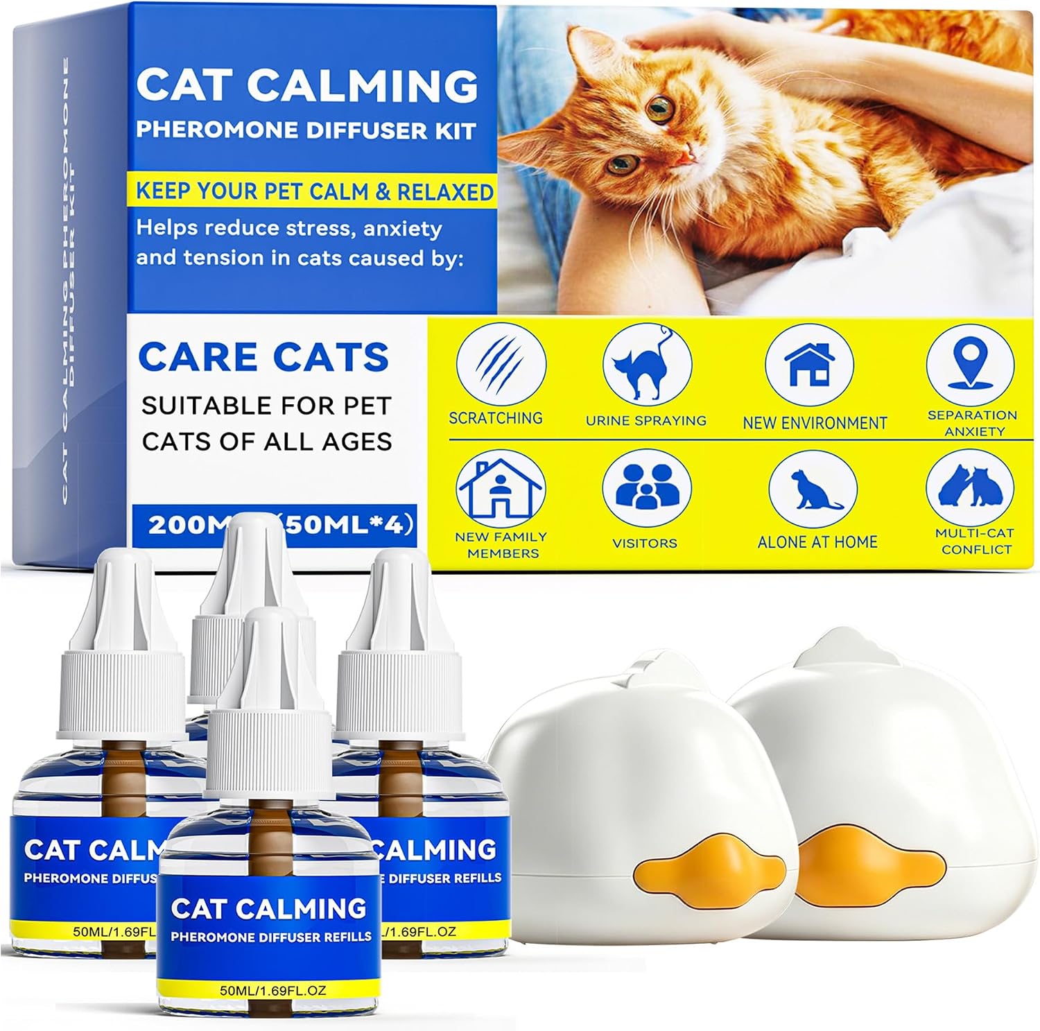 Cat-Calming-Pheromone-Diffuser---30-Days-Relief-(2-Plug-Ins-&-4-Refills)-554