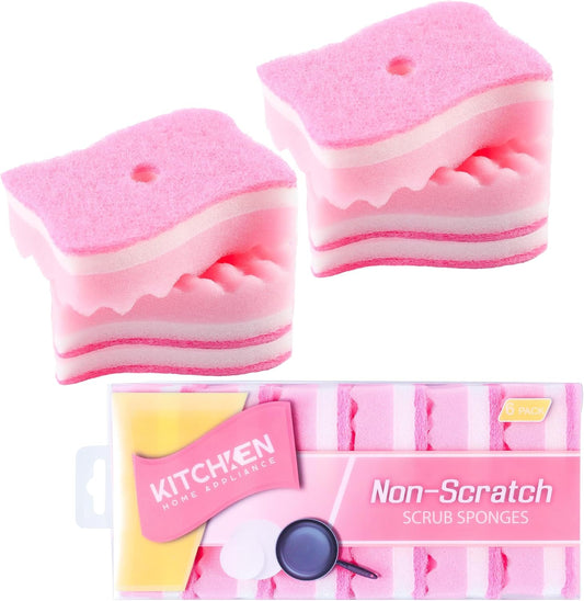 Non-Scratch-Scrub-Sponges,-6-Pack,-Odor-Free,-Gentle-on-Sink,-1695
