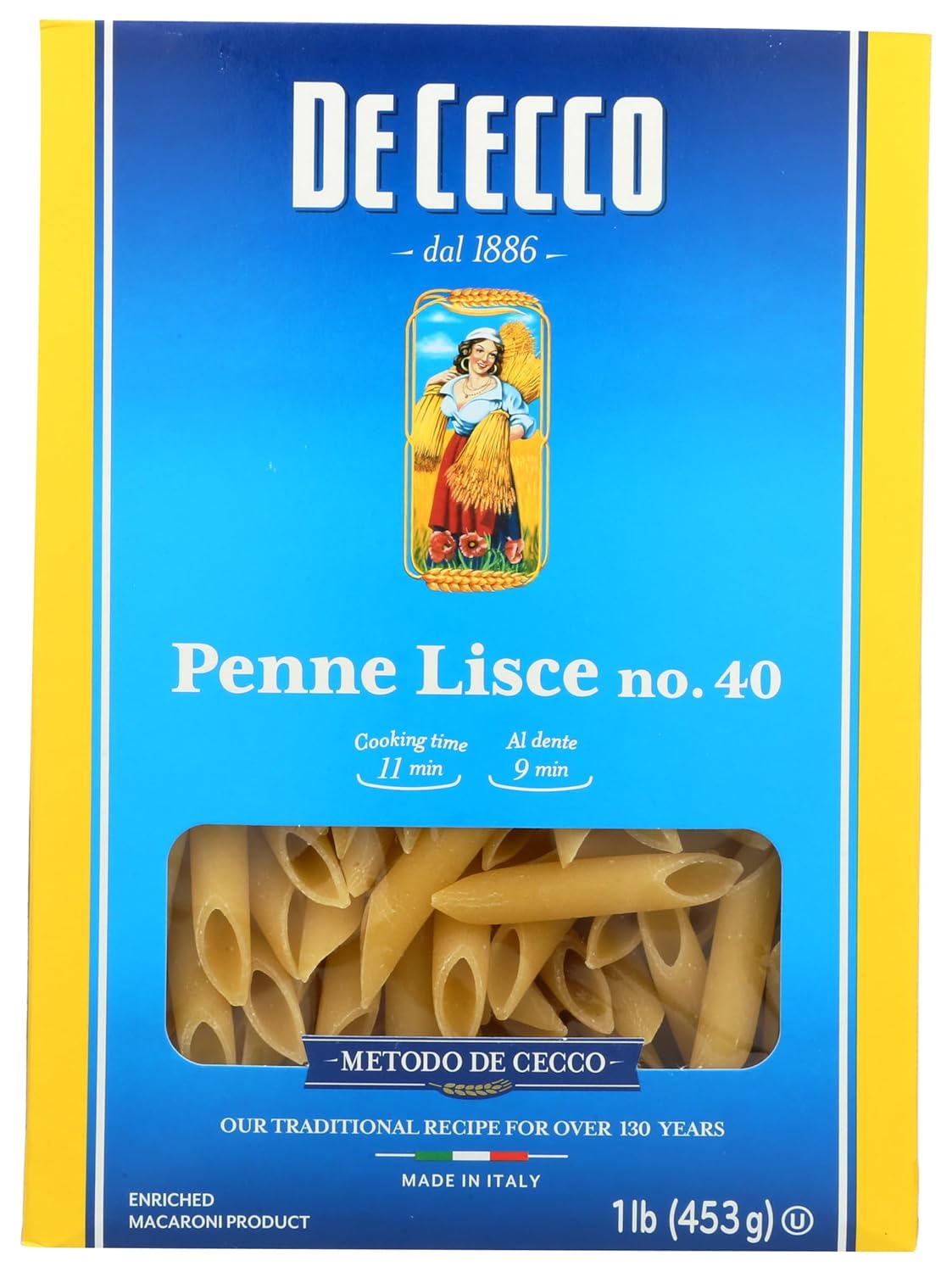 De-Cecco-Penne-Lisce-Pasta,-High-In-Protein,-42