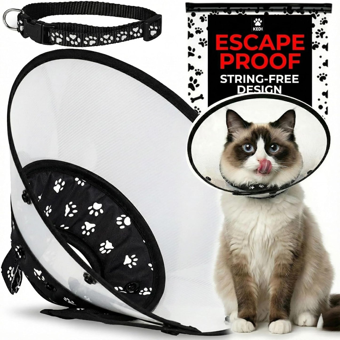 Cat-Cone-Collar-for-After-Surgery-to-Stop-Licking,-Escape-Proof-Recovery,-Elizabethan-E-1382