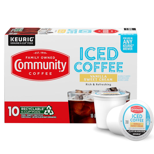 Community-Coffee-Vanilla-Sweet-Cream,-10-Keurig-Iced-Coffee-Pods,-Dark-Roast,-Compatible-1567