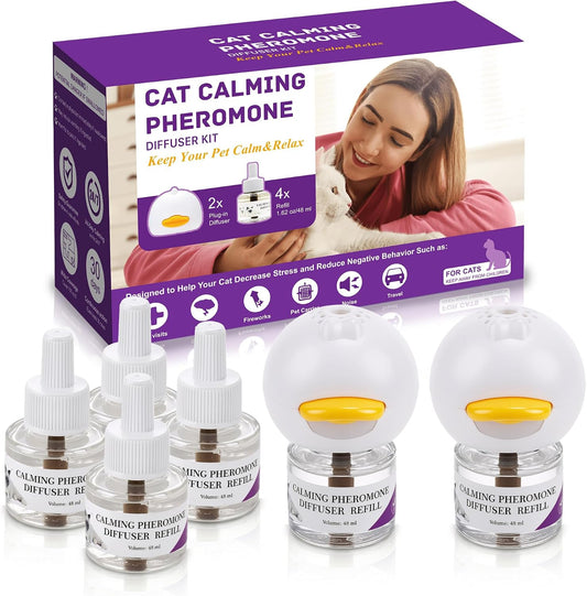 Cat-Calming-Pheromone-Diffuser-Kit---2-Diffusers-&-4-Refills,-Long-Lasting-Stress-822