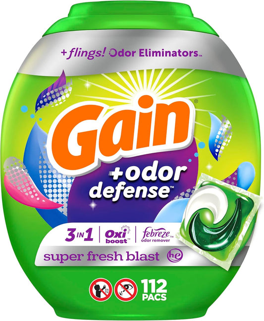 Gain-Flings-Laundry-Detergent-Pacs-with-Odor-Defense,-112-Count,-Super-Fresh-1670