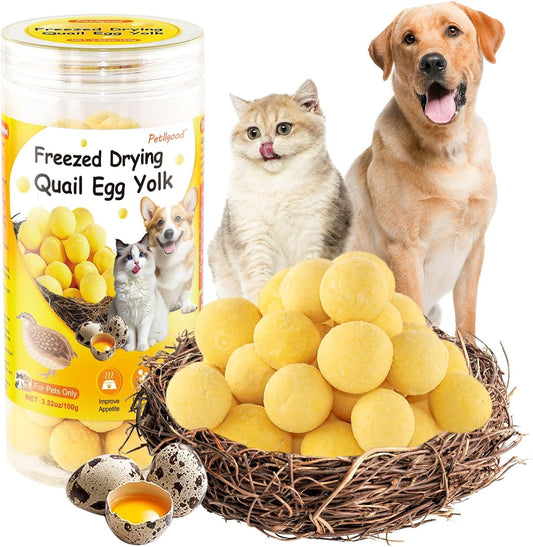 3.52oz/100g-Freeze-Dried-Quail-Egg-Yolk,-Cat-and-Dog-Treats,-Single-Pet-Healthy-Dry301