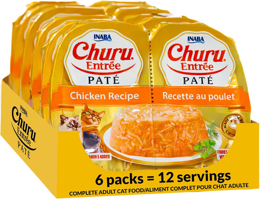 INABA-Churu-Entrée-Pate-for-Cats,-High-Protein-&-Moisture,-Prebiotic-Cat-1.23oz.-Serving,1388