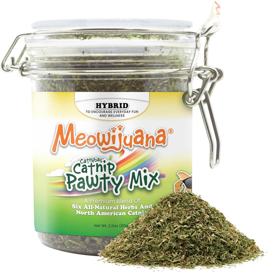 Meowijuana-Catnibas-Catnip-Pawty-Mix-Jar-|-Premium-Cat-Nip-for-Cats-with-Silvervine,-529